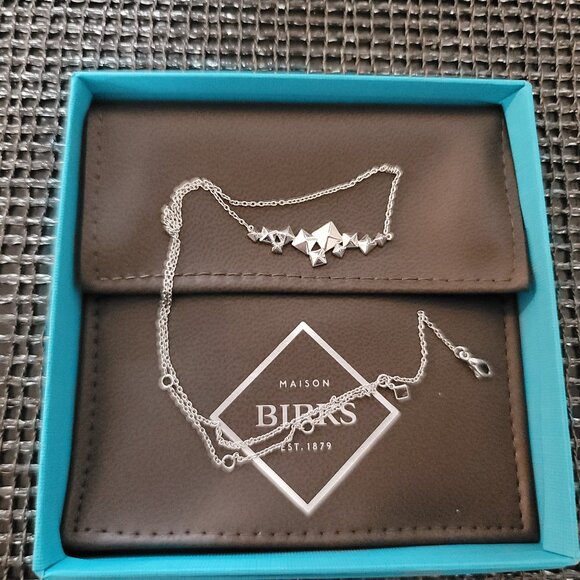 Birks Cluster Stud Sterling Silver Necklace - Picture 1 of 5